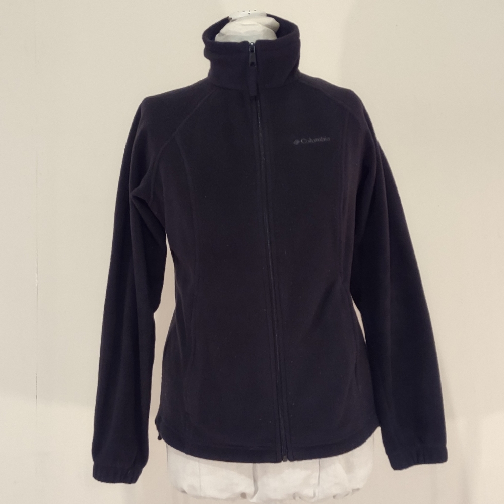 Columbia Fleece Jacket Full Zip Black Women's Size M